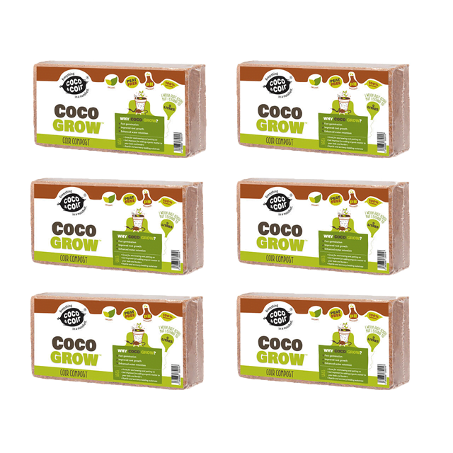 Organischer torffreier Kompost - Coco Grow 6x 650g (54L)