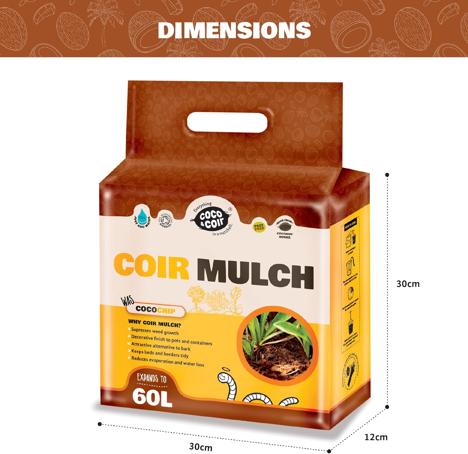 Coir Mulch - 60L - Biodegradable