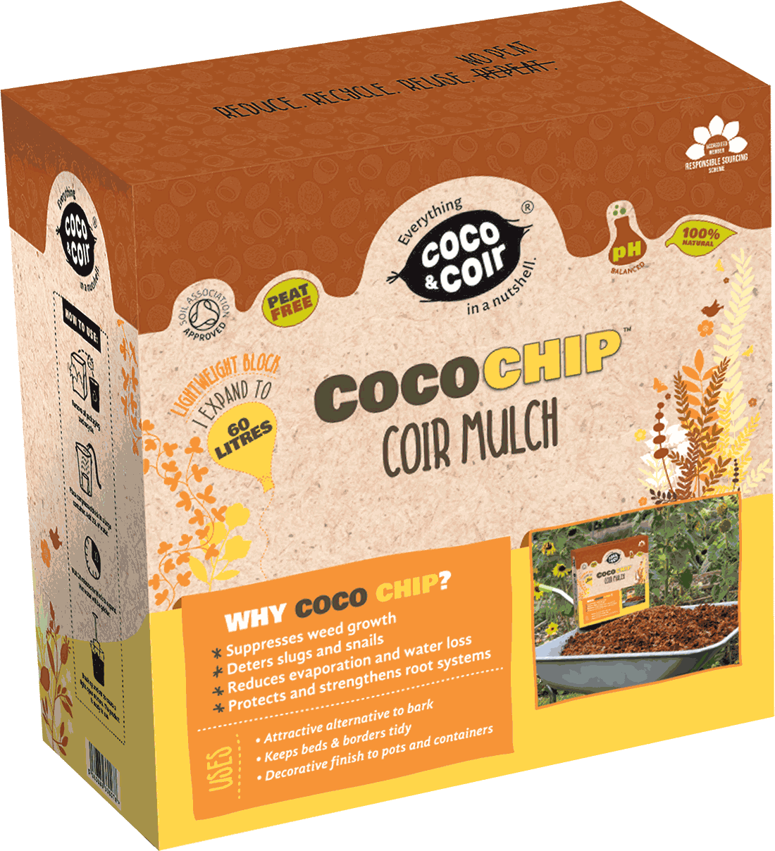 Natürlicher Dünger und Nährboden - Coco Chip 4.5kg (60L)